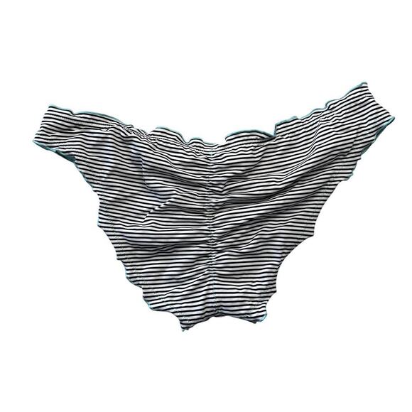 Victoria's Secret Black & White Striped Low Rise Bikini Bottom Size Large - Picture 2 of 4